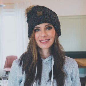 Black CC Confetti Beanie